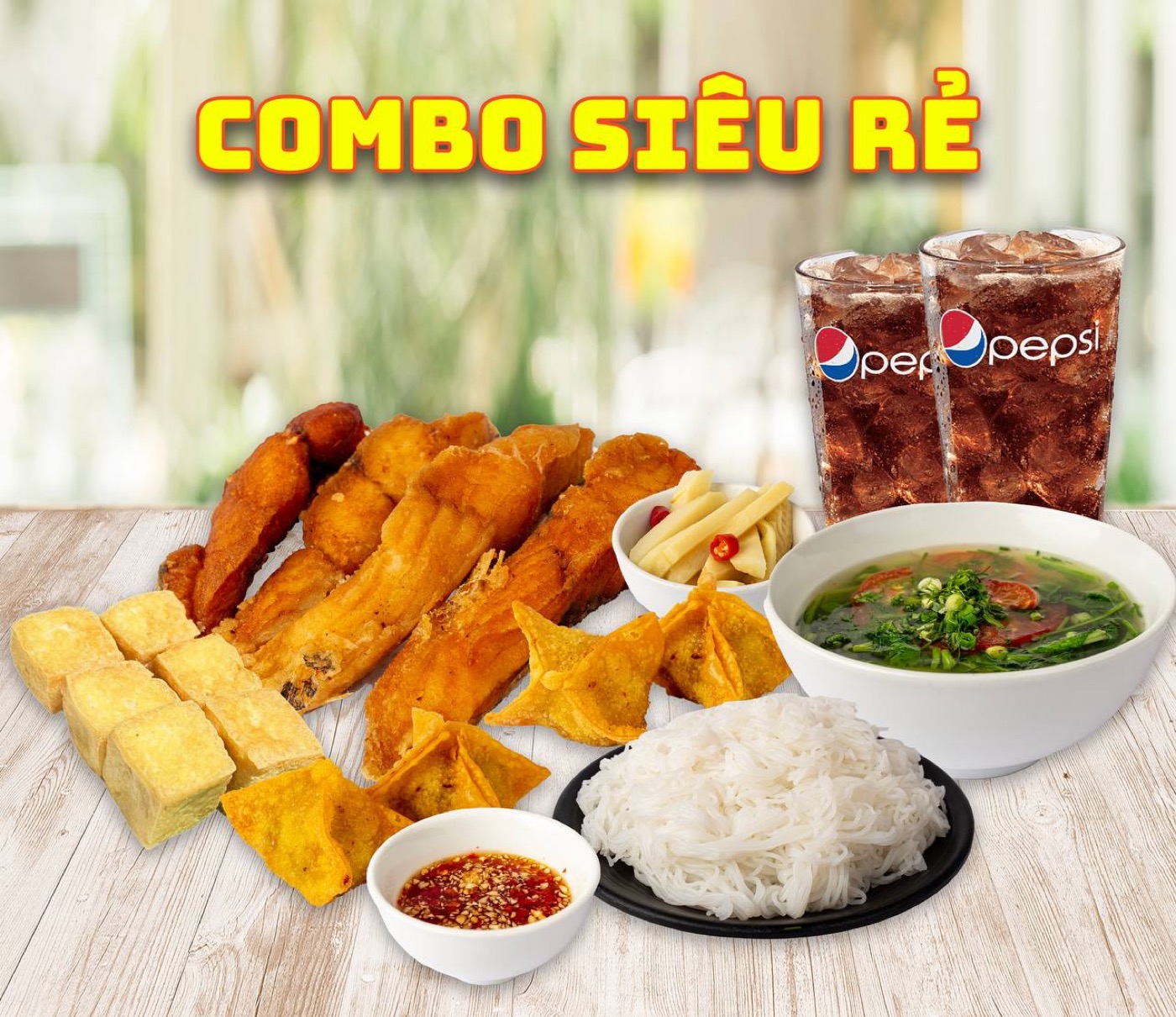 Combo bún cá 2 người 139k — great value for travelers
